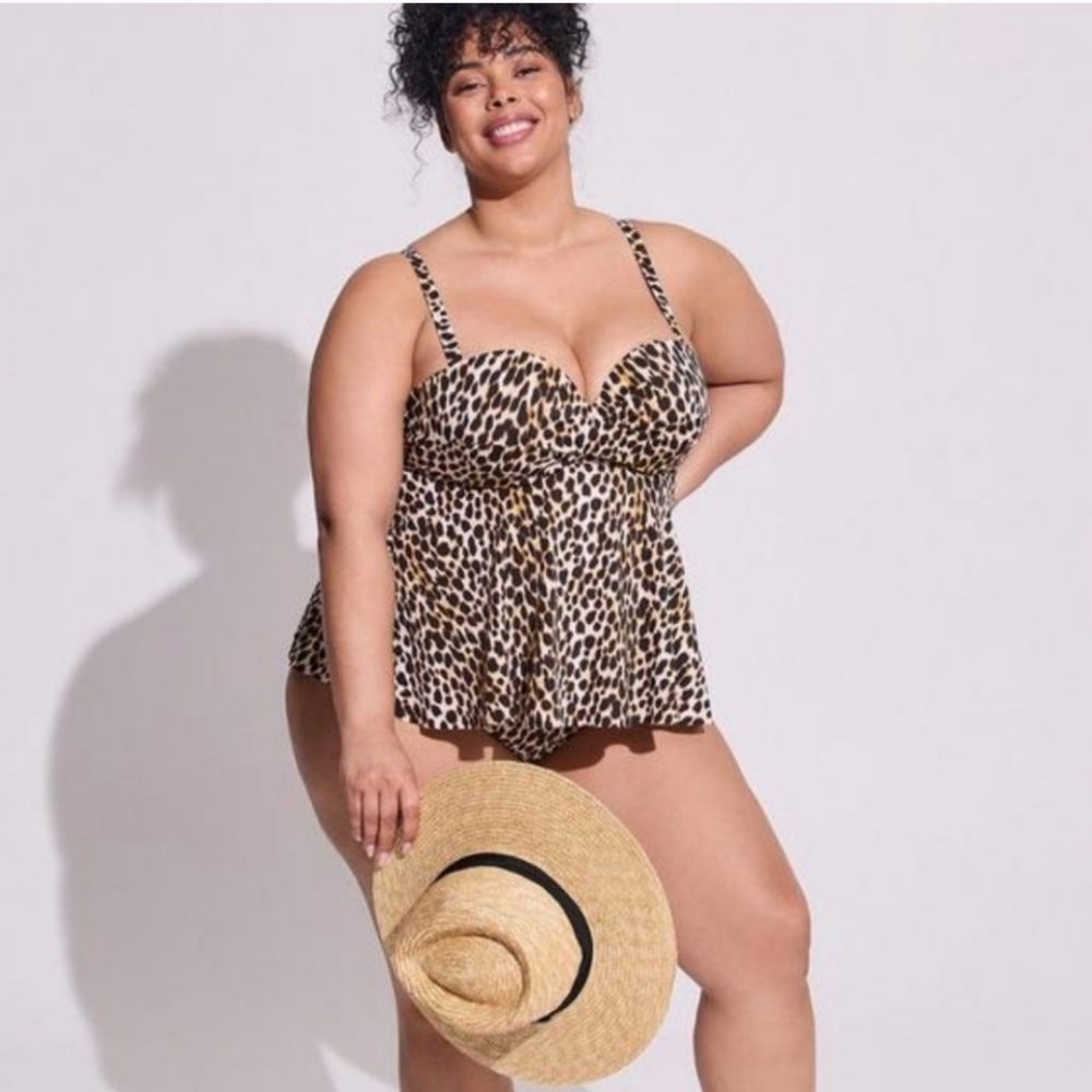 Torrid cheetah swim top